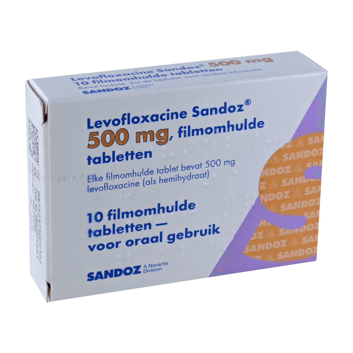 Levofloxacine Sandoz Tablet Filmomhuld 500mg 10 st