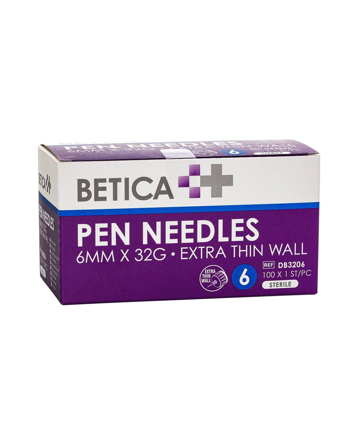 Betica Pen-Nadeln 6 mm 32G Extra Dünnwand 100 St